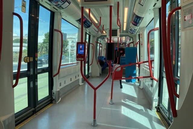Interior of a Seville tram