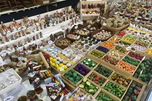 Handcrafted Nativity figures at Seville’s Christmas market