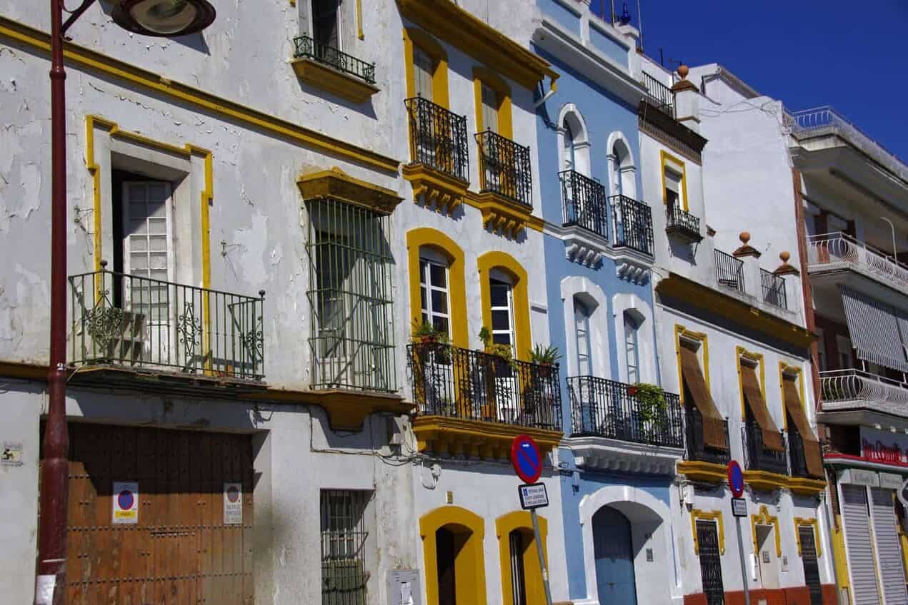 Colourful streets of Triana district in Seville